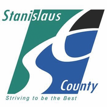 Abstract illustration of S and C, with the words Stanislaus County, Striving to be the best